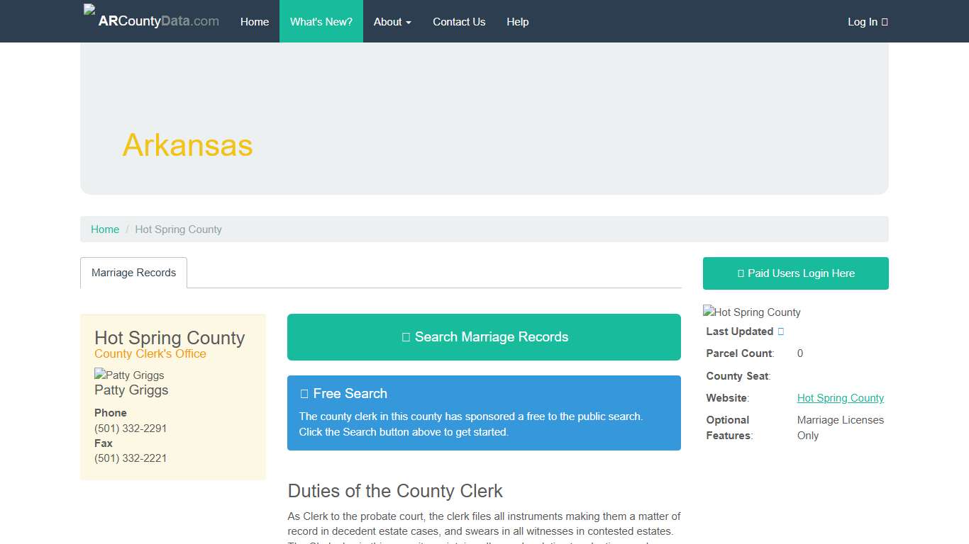 Hot Spring County Arkansas - ARCountyData.com - ARCountyData.com