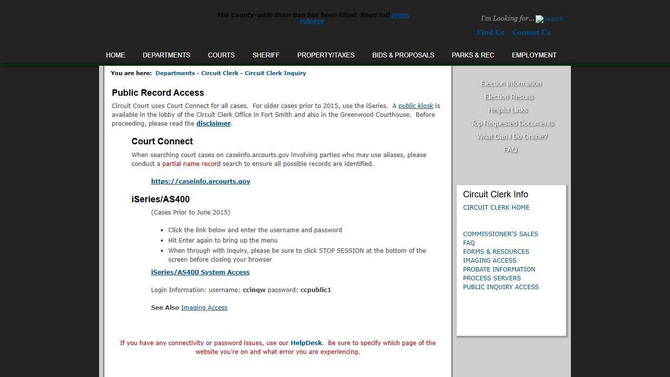 Circuit Court Inquiry