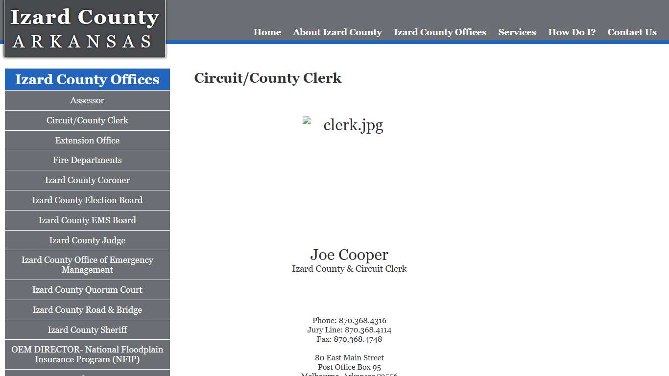 Circuit/County Clerk | Izard County AR Government