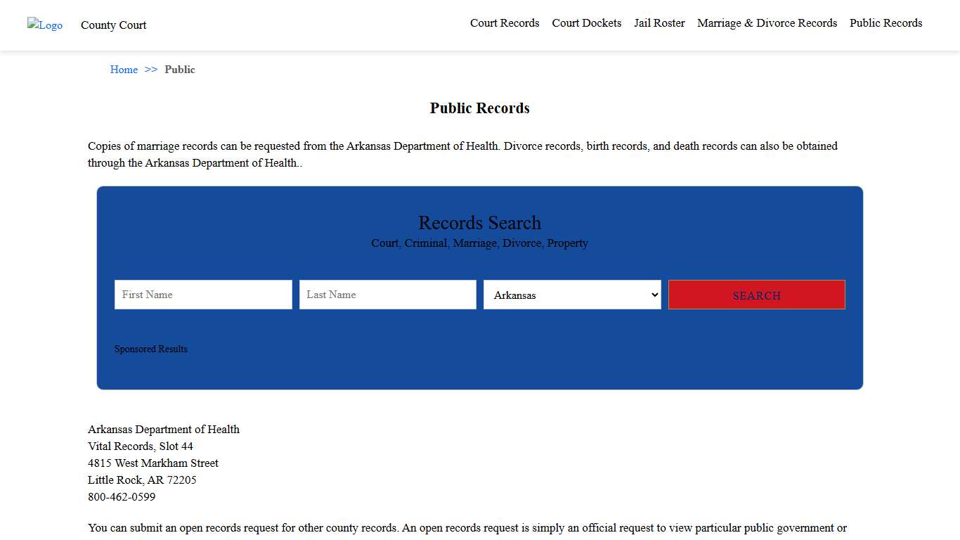 Public Records | Arkansas County Court